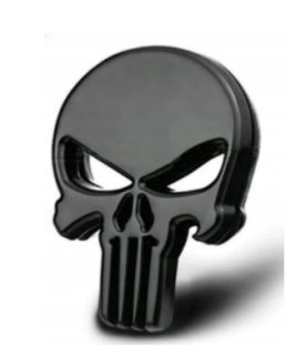 Punisher Emblem Logo kovové známky čierne
